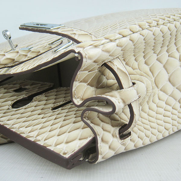 Replica Hermes Birkin 30CM Fish Veins Leather Bag Beige 6088 On Sale - Click Image to Close